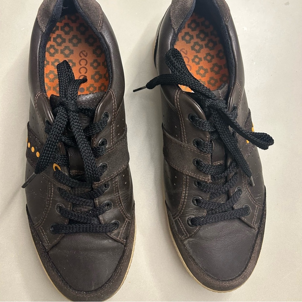 Ecco Street Premier Spikeless Golf Shoes in Brown Leather Mens Size 42 EU - Picture 3 of 10